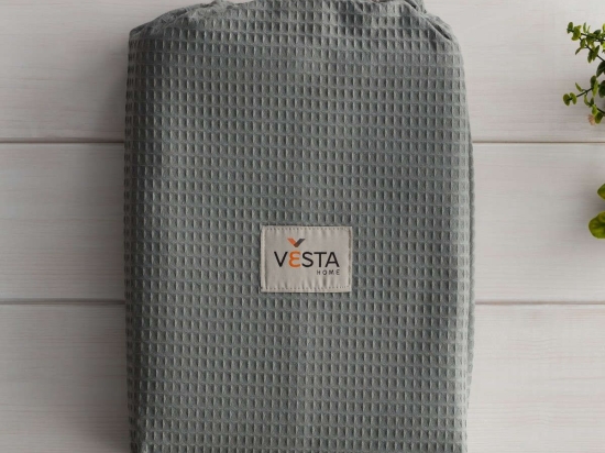 Κουβέρτα 1065 Πικέ Grey Vesta Home Υπέρδιπλo 230x250cm 100% Βαμβάκι