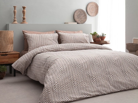 Πάπλωμα Olivia-2 Brown Vesta Home Υπέρδιπλo 220x230cm Βαμβάκι-Πολυέστερ