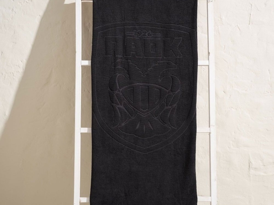 Πετσέτα Θαλάσσης Paok Grey Vesta Home Θαλάσσης 90x160cm 100% Βαμβάκι