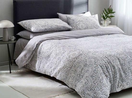 Σεντόνια Batic-1 (Σετ 4τμχ) Grey Vesta Home Υπέρδιπλo 240x270cm 100% Βαμβάκι