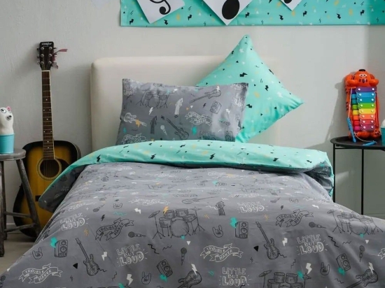 Κουβερλί Παιδικό Rock Grey Vesta Home Μονό 160x230cm 100% Βαμβάκι