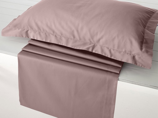 Σεντόνι Athena-308 Με Λάστιχο Dusty Rose Vesta Home Υπέρδιπλo 180x240cm 100% Βαμβακοσατέν