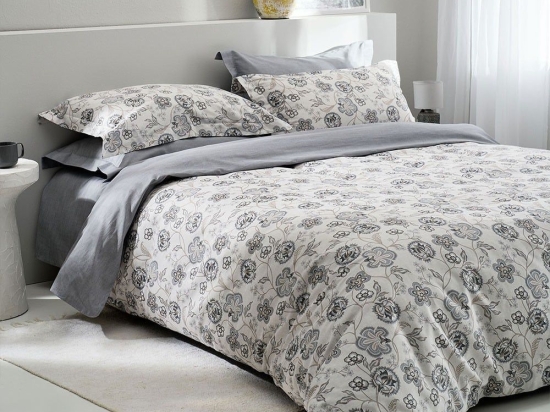 Κουβερλί Como-2 Grey Vesta Home Υπέρδιπλo 230X270cm 100% Βαμβακοσατέν