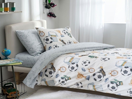 Σεντόνια Παιδικά Football (Σετ 3τμχ) Multi Vesta Home Μονό 170x260cm 100% Βαμβάκι