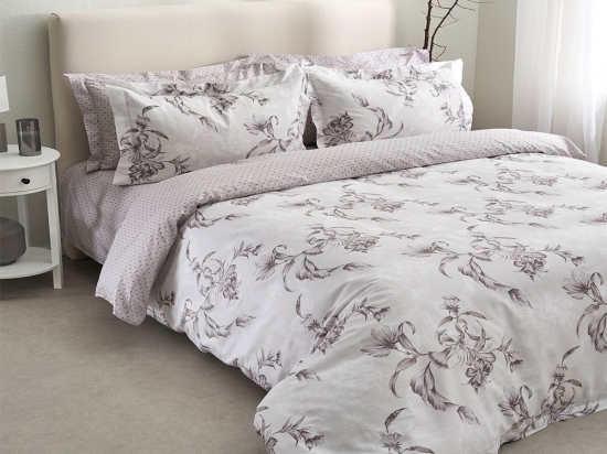 Σεντόνια Victoria-1 (Σετ 4τμχ) Grey Vesta Home Υπέρδιπλo 240x270cm 100% Βαμβακοσατέν