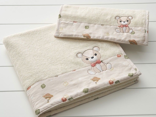 Πετσέτες Βρεφικές Berry (Σετ 2τμχ) Beige-Pink Vesta Home Σετ Πετσέτες 70x130cm 100% Βαμβάκι