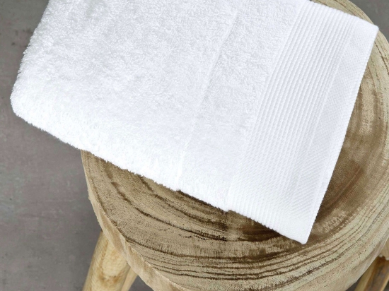 Πετσέτα Ξενοδοχείου White 600gsm 100% Βαμβάκι Πενιέ Προσώπου 50x100cm 100% Βαμβάκι