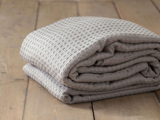 Κουβέρτα Ξενοδοχείου Πικέ Light Grey 100% Αιγυπτιακό Βαμβάκι 275gsm Υπέρδιπλο 240x270cm 100% Βαμβάκι