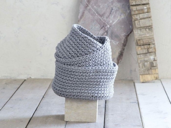 Καλάθι 28x15 - Panier Grey Nima Βαμβάκι-Πολυέστερ