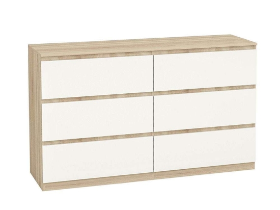 Συρταριέρα Sono 09-1059 153x46x91cm Sonoma-White Μελαμίνη