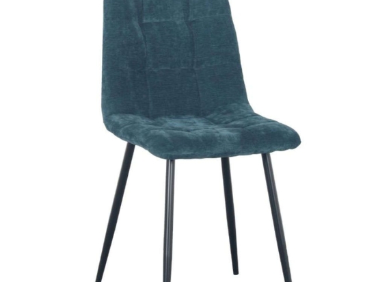 Καρέκλα Nature 03-0859 46x56,5x87,5cm Petrol-Black Chenille, Μέταλλο