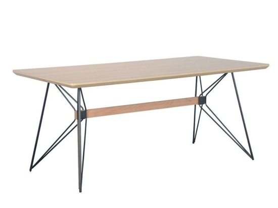 Τραπέζι Τραπεζαρίας Rigote 02-0436 180x90x77cm Sonoma-Black Mdf,Μέταλλο