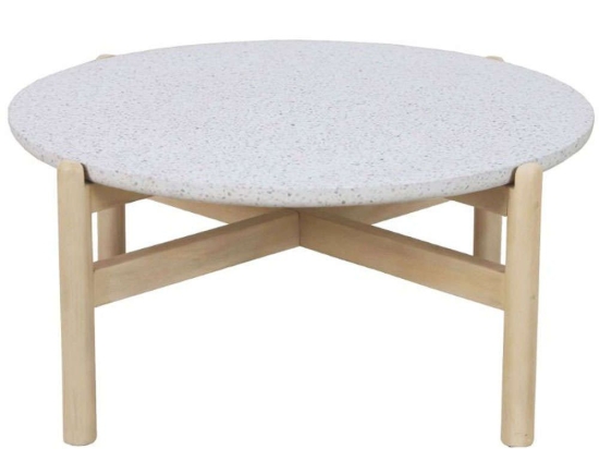 Τραπέζι Σαλονιού Terrazzo 22-0054 Φ84,4x37cm White