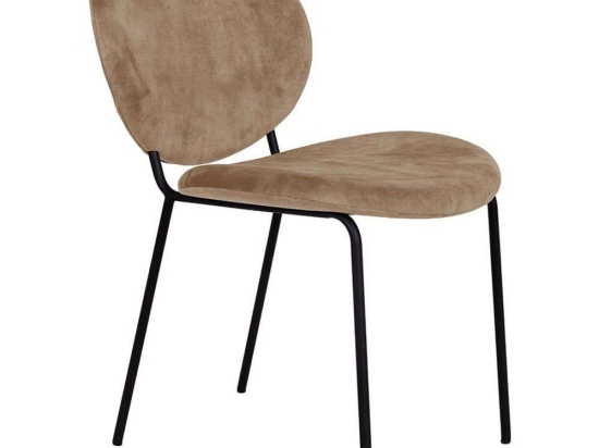 Καρέκλα Beetle 03-0908 60,5x54x84,5cm Brown-Black Βελούδο, Μέταλλο