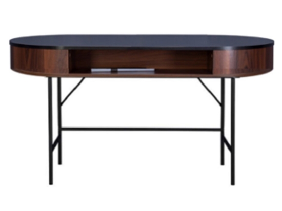 Κονσόλα Oval 1Ράφι 05-0666 104.5x50x75.5cm Black-Walnut
