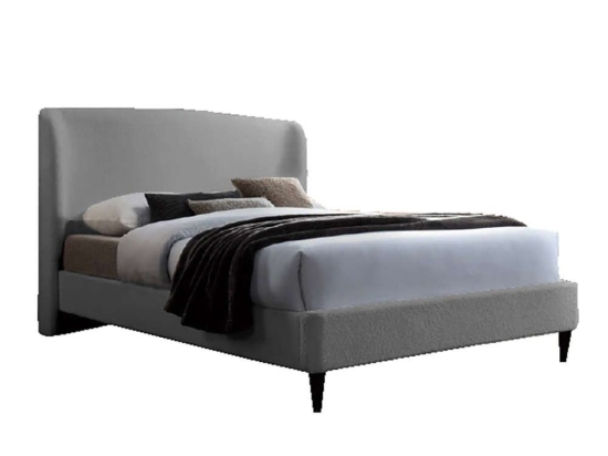 Κρεβάτι Teddy 09-1747 Για Στρώμα 160x200cm 221x171,5x111cm Light Grey Υπέρδιπλo Ύφασμα
