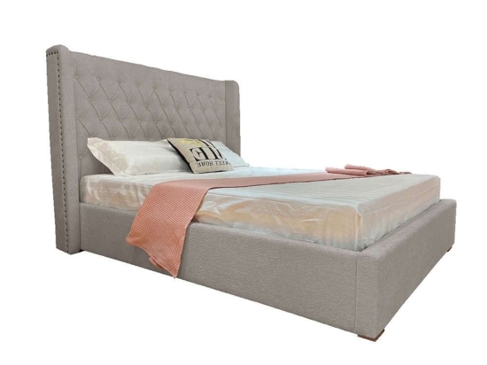 Κρεβάτι Duchess 09-1787 Για Στρώμα 160x200cm 220,5x181x135cm Beige Υπέρδιπλo Λινό