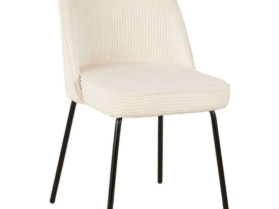 Καρέκλα Votsalo 03-1043 50x60x82cm Cream-Black Μέταλλο,Ύφασμα