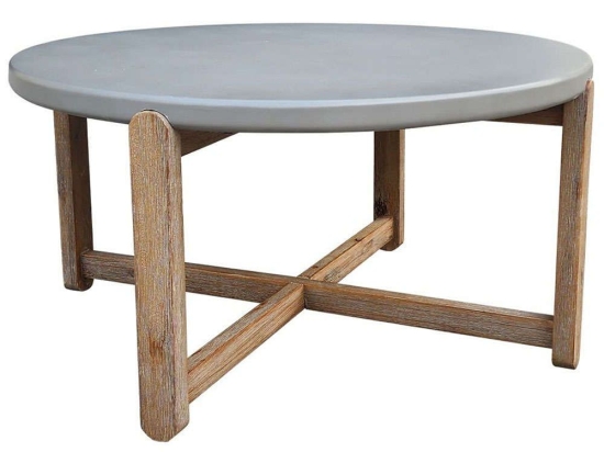 Τραπεζάκι Σαλονιού Ubud 22-0134 81x81x40cm Natural-Cement