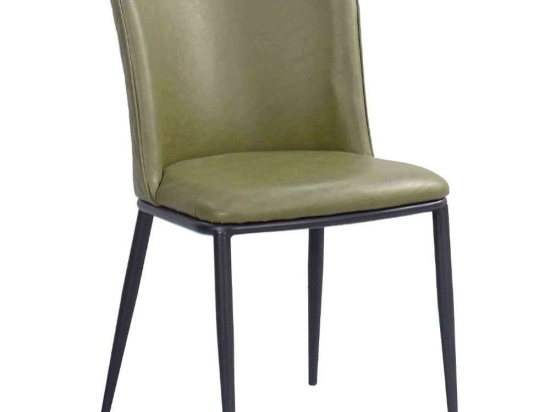 Καρέκλα Couture 03-1091 48x57x82cm Olive-Black Μέταλλο,Τεχνόδερμα