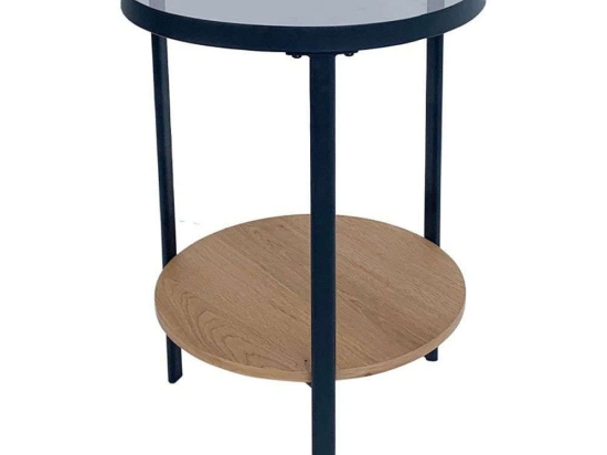 Τραπεζάκι Βοηθητικό Accordo 04-0967 40x40x55cm Natural-Black