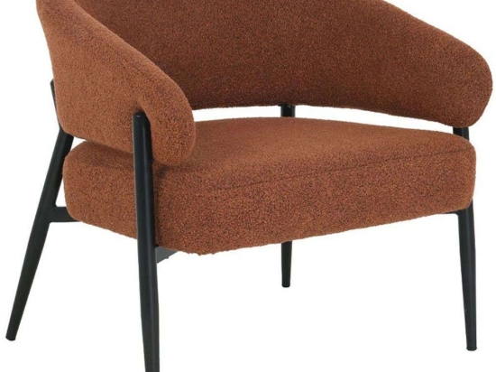 Πολυθρόνα Μπουκλέ Moritz 01-3372 73x72x75cm Terracotta-Black