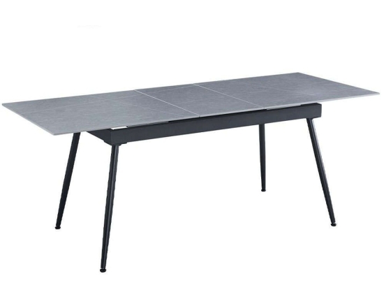 Τραπέζι Επεκτεινόμενο Atlantis 02-0626 160x80x75cm Marble Effect Grey-Black Μέταλλο, Κεραμικό
