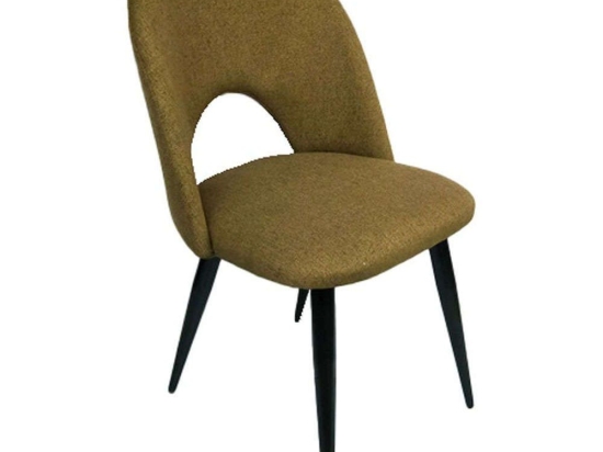 Καρέκλα Commodo 03-1114 47x56x86,5cm Camel-Black Μέταλλο,Ύφασμα