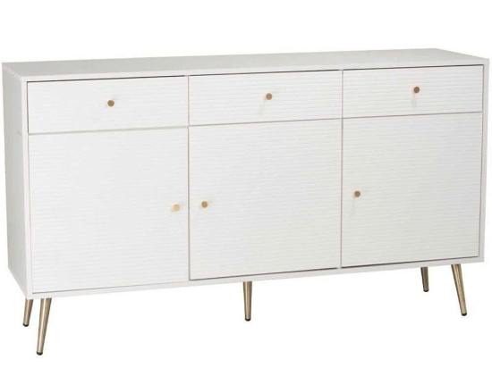 Μπουφές Zizel 05-0758 150x40x80cm White-Gold Μοριοσανίδα,Mdf