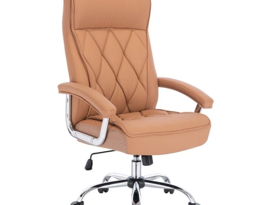 Καρέκλα Γραφείου Διευθυντική Comfy 25-0736 66.5x67.5x120 Camel-Chrome