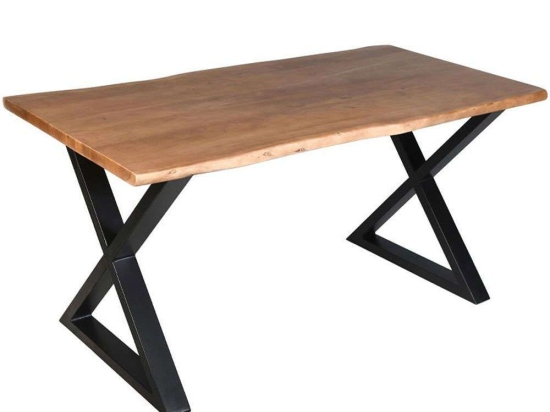 Τραπέζι Mingle 02-0641 160x80x76cm Walnut-Black Μέταλλο,Ξύλο