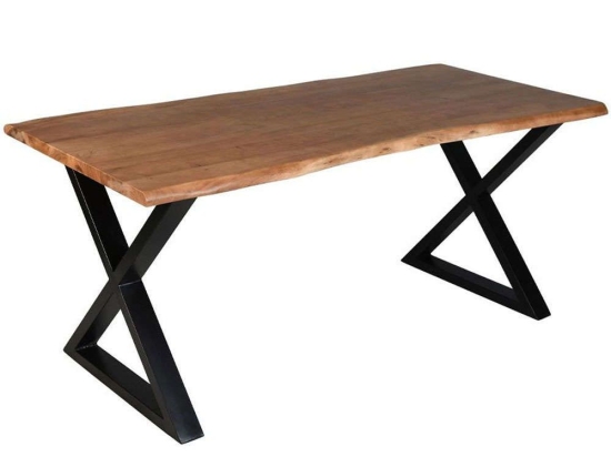 Τραπέζι Mingle 02-0642 180x80x76cm Walnut-Black Μέταλλο,Ξύλο