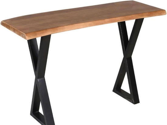Κονσόλα Mingle 05-0764 120x40x76cm Walnut-Black Μέταλλο,Ξύλο