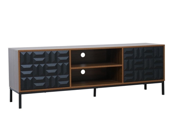 Έπιπλο Τηλεόρασης Zuma 05-0765 160x40x54.5 Walnut-Black