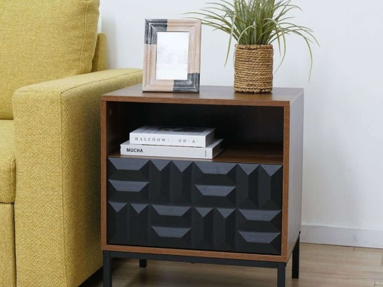 Κομοδίνο Zuma 09-2005 51,5x40x58,5cm Walnut-Black