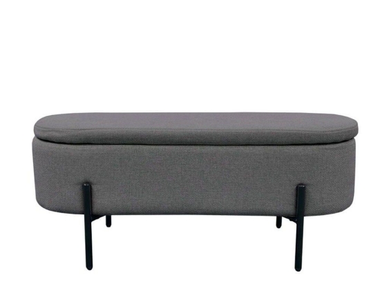 Σκαμπό Oval 16-0806 Με Αποθηκευτικό Χώρο 95x36x43 Grey-Black