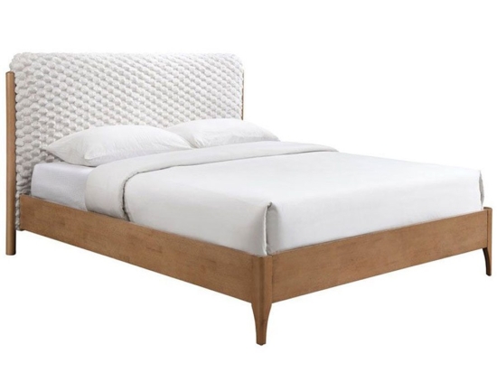 Κρεβάτι Lordy (Για Στρώμα 160X196Cm) 09-2033 207.5x177x103.5cm Cream-Walnut Διπλό