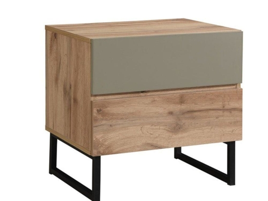 Κομοδίνο Verde 09-2043 Με 2 Συρτάρια 50x41.5x50 Natural-Mint