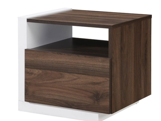 Κομοδίνο Doble 09-2047 46x40x43 Walnut-White