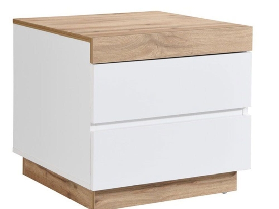 Κομοδίνο Casa 09-2049 Με 2 Συρτάρια 09-2049 50x50x50 White-Natural