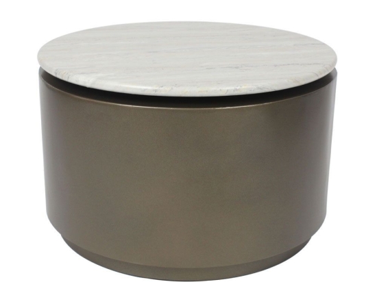 Τραπεζάκι Σαλονιού Pomma 04-1115 60x60x38 Travertine Bronze