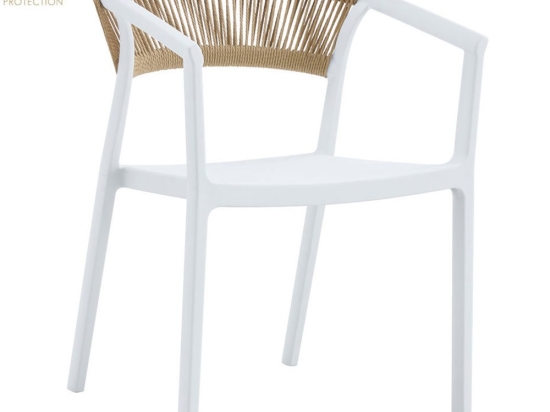 Πολυθρόνα Στοιβαζόμενη Concord 27-0233 55.5x53.5x76cm Beige-White