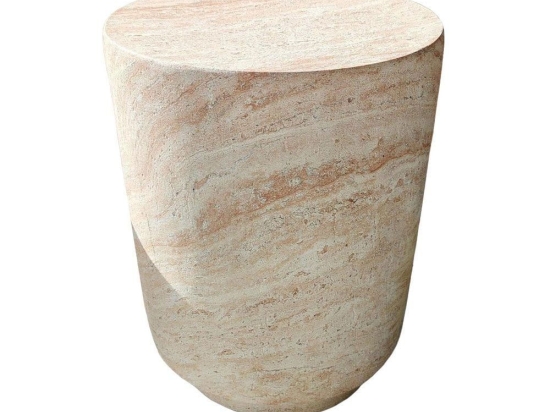 Τραπεζάκι Σαλονιού Βοηθητικό Lithos Round 04-1224 35x35x46.5 Beige