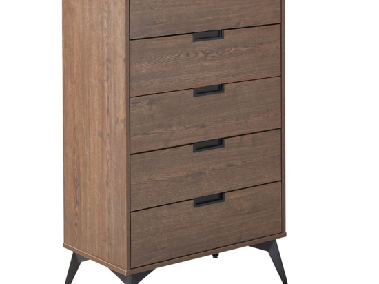Συρταριέρα Nuez 5Συρτάρια 09-2134 72x39x117cm Black-Walnut