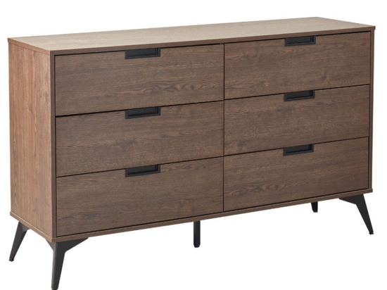 Συρταριέρα Nuez 6Συρτάρια 09-2135 137x39x83cm Black-Walnut