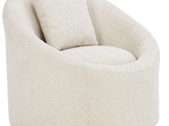 Πολυθρόνα Περιστρεφόμενη Softy 01-3573 80x80x77cm Cream