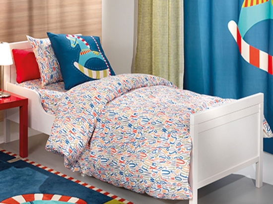 Σεντόνια Παιδικά Σετ 3 Τμχ Letters Multi Saint Clair Μονό 160x250cm Χωρίς Λάστιχο 100% Βαμβάκι