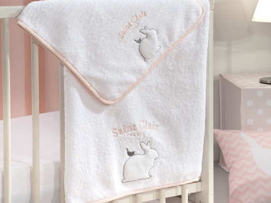 Πετσέτες Βρεφικές Lapin (Σετ 2τμχ) Pink Saint Clair Σετ Πετσέτες 65x120cm 100% Βαμβάκι