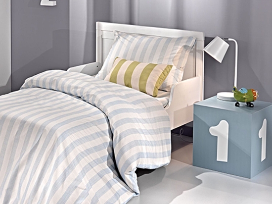 Σεντόνια Παιδικά Σετ 3Τμχ Blue Stripes Saint Clair Μονό 160x250cm Χωρίς Λάστιχο 100% Βαμβάκι