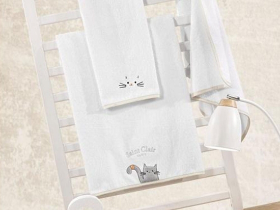 Πετσέτες Βρεφικές Max (Σετ 2τμχ) White-Grey Saint Clair Σετ Πετσέτες 65x120cm 100% Βαμβάκι